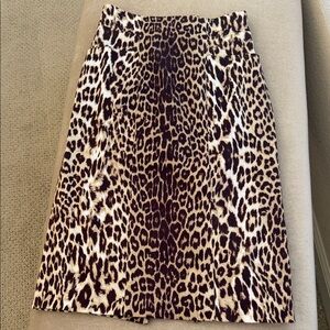 Elie Tahari Leopard Print Pencil Skirt - Brown and Black